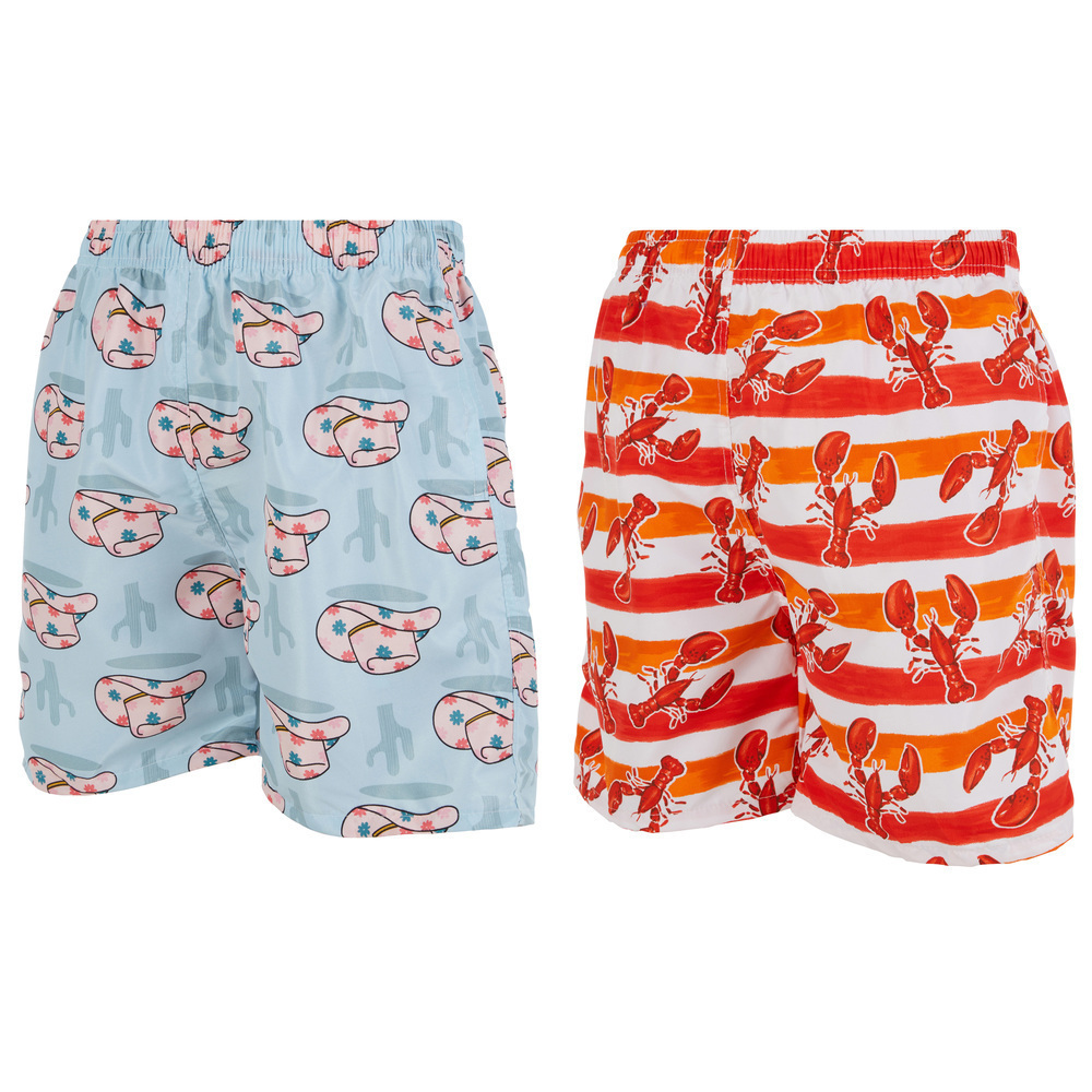 iBerryNY Men Swimming Trunks, Swim Suit, Beach Shorts Mesh Lining, 2 Pairs